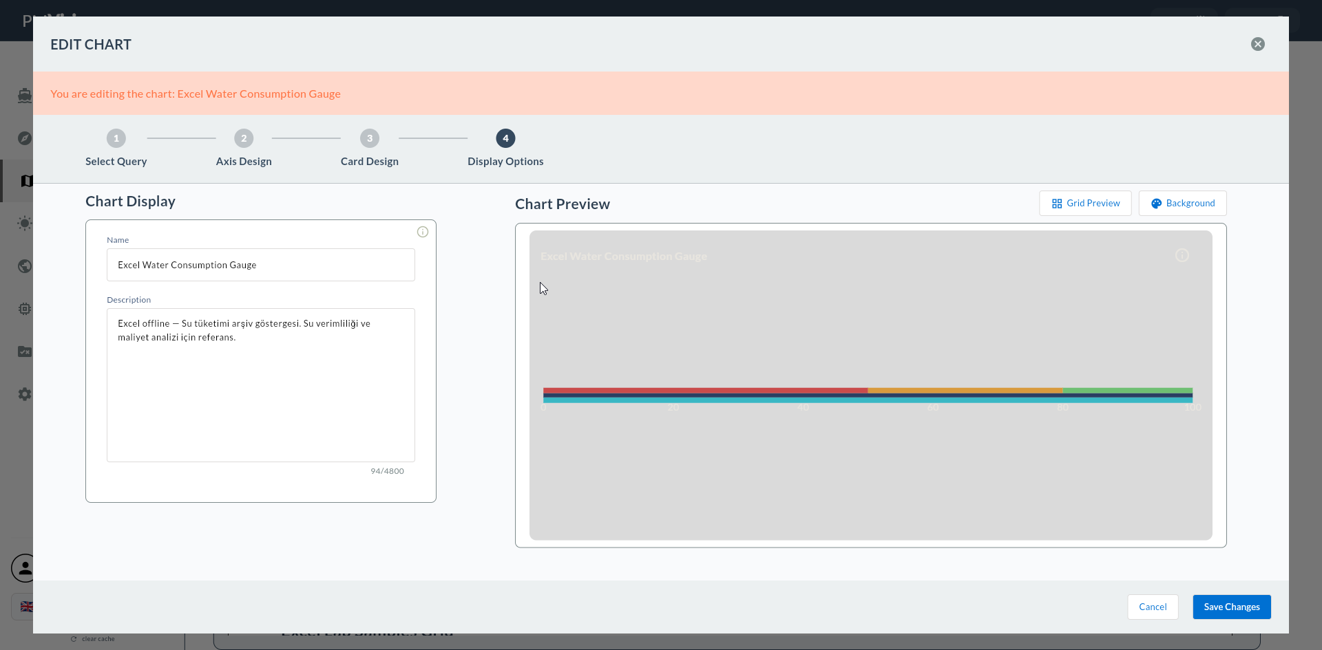 Display Info ekranı — Linear Gauge widget